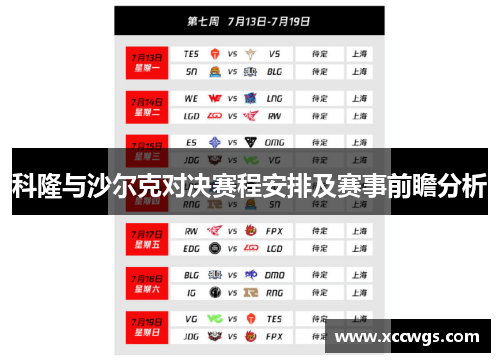 科隆与沙尔克对决赛程安排及赛事前瞻分析
